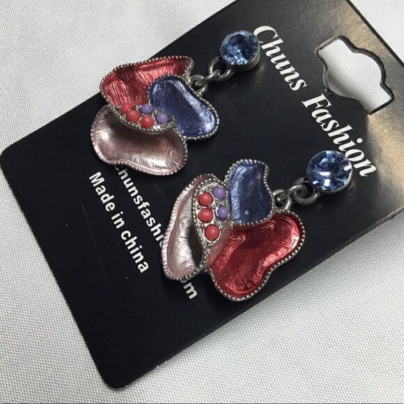 Flower Drop Earrings (H15) - Picture 3 of 7